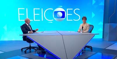 Lula foi entrevistado pela &acirc;ncora do 'Jornal da Globo', Renata Lo Prete, nos est&uacute;dios da Globo no Rio Foto: Reprodu&ccedil;&atilde;o