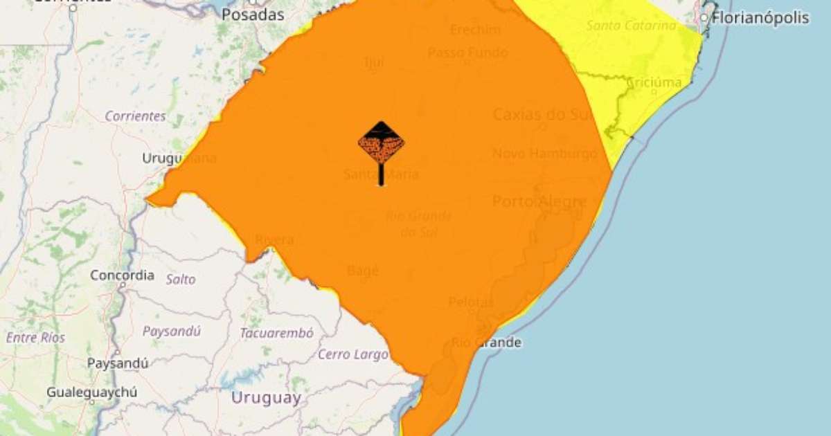 INMET coloca todo o Rio Grande do Sul sob alertas para tempestades nesta quinta-feira
