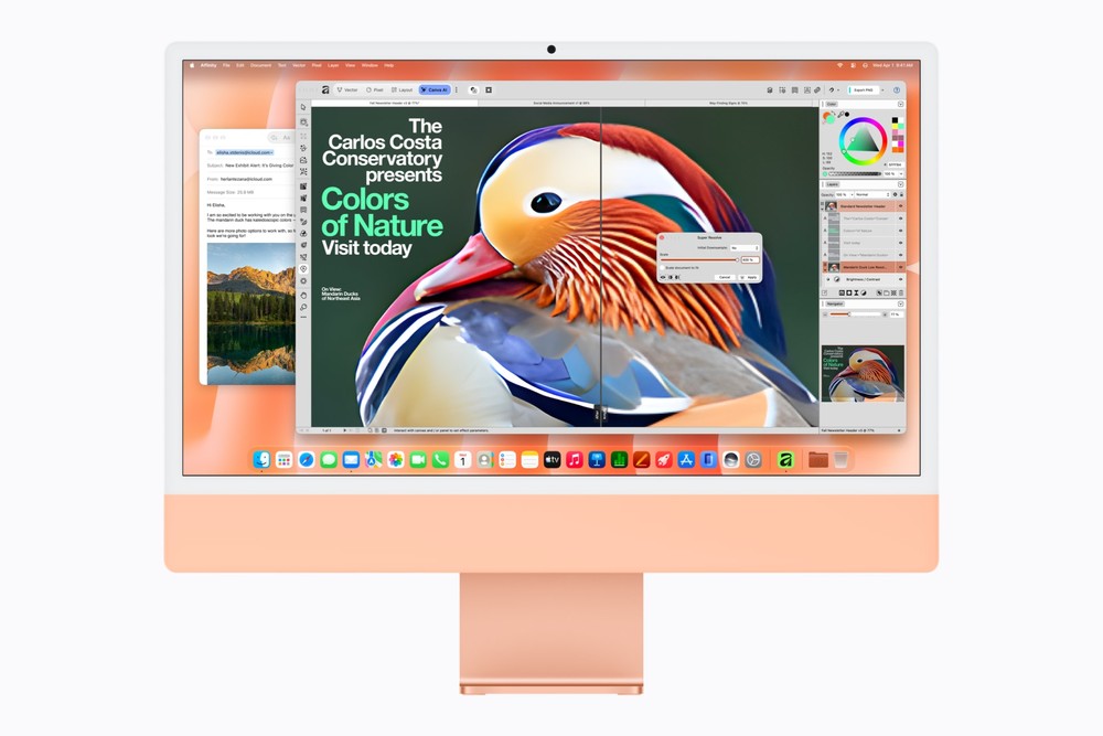 Com o novo iMac com M6, fotógrafos e entusiastas criativos podem aperfeiçoar suas imagens em aplicativos como o Affinity — Foto: Reprodução/Apple
