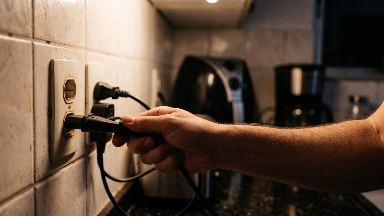 Eletricista que atende chamados de curto-circuito faz sempre o mesmo aviso: torradeira, cafeteira e airfryer não deveriam passar a noite ligados na tomada