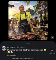 Em resposta a post de Richarlison, Neymar escreveu: "Próxima vez lê o contrato seu moleque".