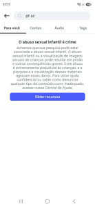 Entenda por que sua busca no Instagram retorna mensagem sobre abuso sexual infantil