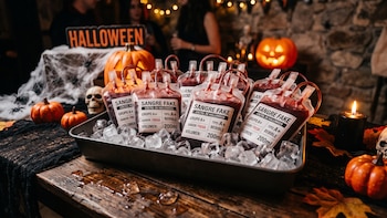 Receta de bebida para bolsitas de sangre falsa, el cóctel ideal para tu fiesta de Halloween