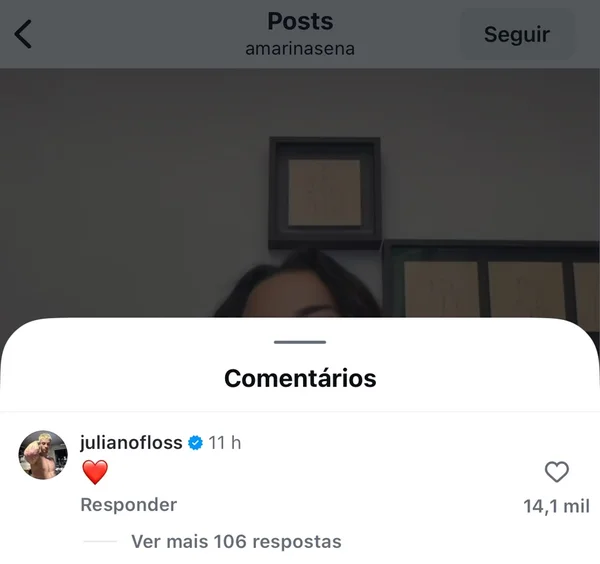 Interação de Juliano Floss com Marina Sena alimenta rumores de volta. Veja