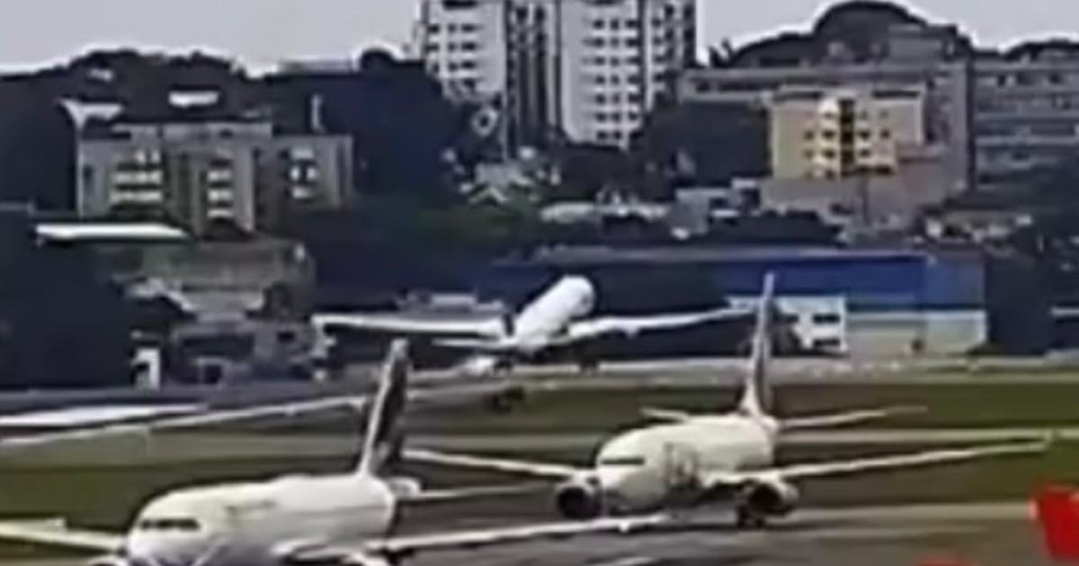 Voo da Azul utiliza toda extensão da pista e decola no último instante em Congonhas