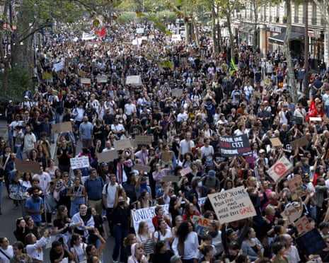 French students protesting over school conditions at the beginning of October.